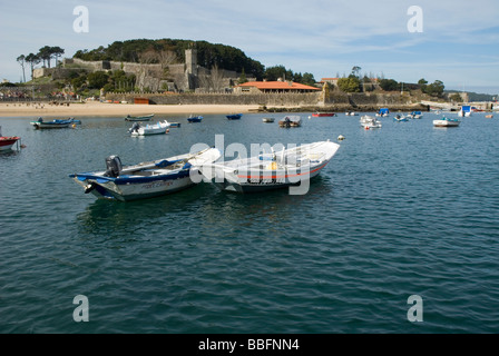 Il Castello di Monterreal, Baiona, Spagna. Foto Stock