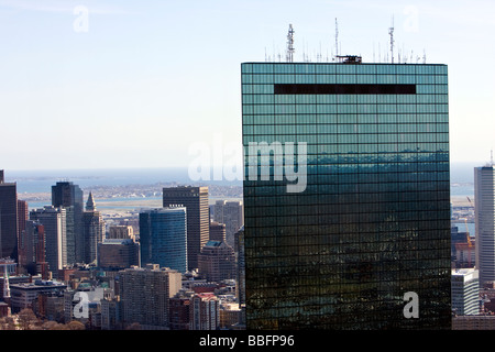 Boston city vista dall'edificio prudenziali Foto Stock