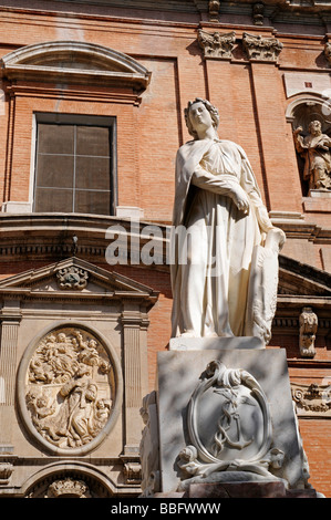 La scultura, facciata, Santo Tomas y San Felipe Neri Chiesa, Plaza de San Vicente Ferrer Square, Valencia, Spagna, Europa Foto Stock