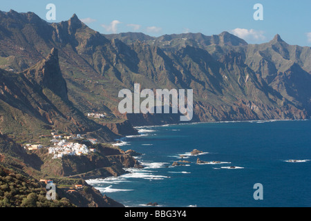 Almaciga villaggio vicino Taganana nelle montagne di Anaga del Nord Tenerife Foto Stock