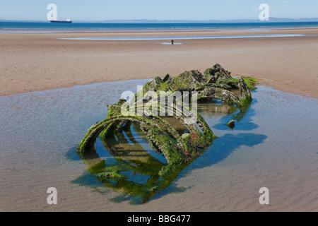 XT Craft midget submarine a a Aberlady Bay (settentrionale la maggior parte) Foto Stock