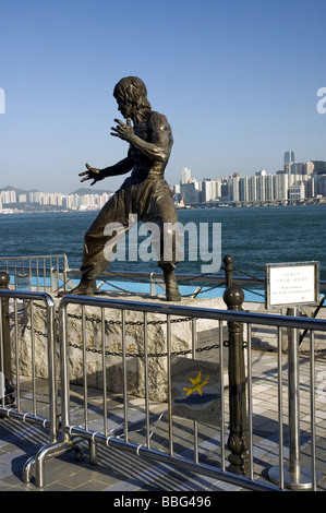 Bruce Lee statua, Viale delle Stelle, Kowloon Foto Stock