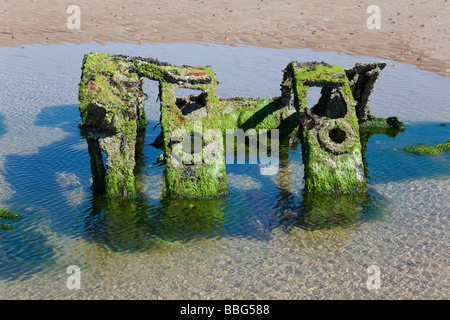 XT Craft midget submarine a a Aberlady Bay (settentrionale la maggior parte) Foto Stock