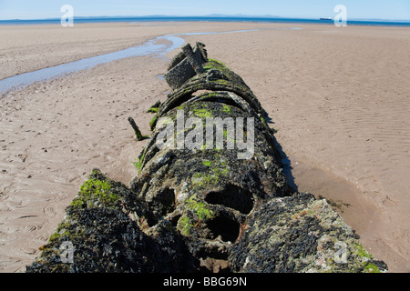 XT Craft midget submarine a a Aberlady Bay (sud la maggior parte) Foto Stock