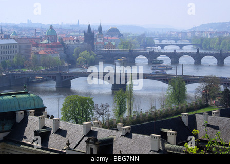 Prag Brücken von oben Praga ponti vista aerea 13 Foto Stock