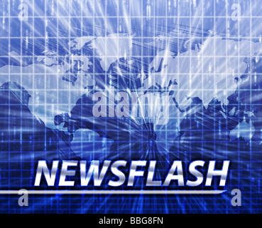 Ultime news newsflash splash screen illustrazione annuncio Foto Stock