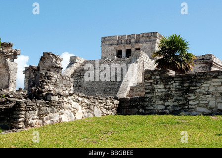El Castillio, tempio Maya Tulum, Quintana Roo, Messico, America Centrale Foto Stock