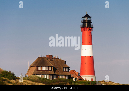 Hoernum faro, isola di Sylt, Schleswig-Holstein, Germania, Europa Foto Stock