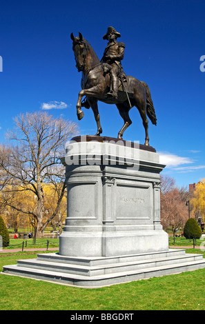 George Washington statua equestre nel parco municipale di Boston, Massachusetts, STATI UNITI D'AMERICA Foto Stock