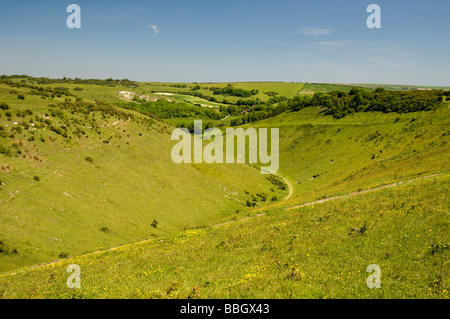 La vista dalla cima del Devil's Dyke nel Sussex, Inghilterra Foto Stock