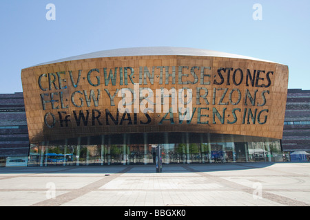 Millennium Centre Canolfan Mileniwm Cymru. Centro per la Baia di Cardiff Galles Foto Stock