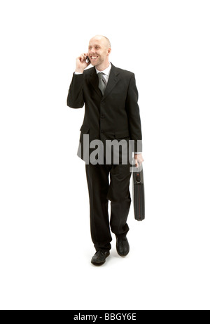 Imprenditore della suite nero a piedi Foto Stock