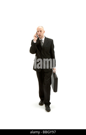 Imprenditore della suite nero a piedi Foto Stock