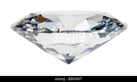 Taglio ovale Diamante (lab-creato cubic zirconia) Vista laterale Foto Stock