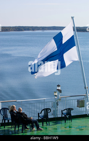 Traghetti passeggeri lasciando Turku per Isole Aland in Finlandia Foto Stock