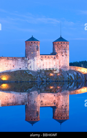 Olavinlinna castello Savonlinna Lakeland Carelia Finlandia Foto Stock