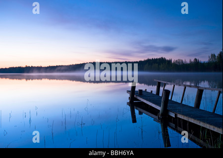 Paesaggio tranquillo ar alba Lakeland Carelia Finlandia Foto Stock