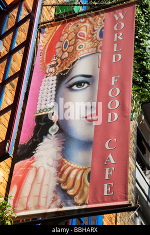 Poster del World Food Cafe a Neal's Yard, Covent Garden Foto Stock