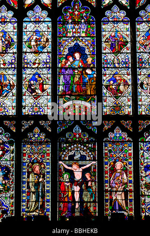 Vetrata di St Marys Chiesa, Bury St Edmunds,Suffolk, Inghilterra, Regno Unito Foto Stock