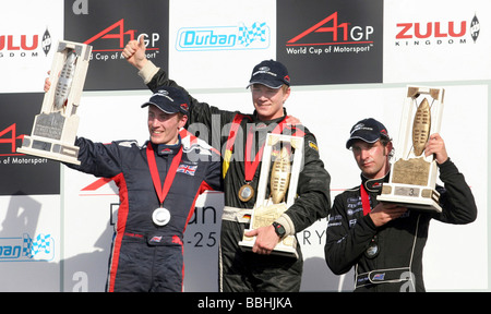 Team Germany s Nico Hulkenberg C ha vinto la A 1 Grand Prix gara per il 2007 Sud Africa GP il 25 febbraio 2007 a Durban seconda Foto Stock