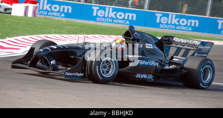 Team New Zealand s Matt Halliday velocità attraverso la via del Team Germany ha vinto la A 1 Grand Prix gara per il 2007 Sud Africa GP Foto Stock