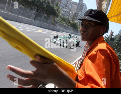 A1 Marshall mantiene uno stretto come Team Germany ha vinto la A 1 Grand Prix gara per il 2007 Sud Africa GP il 25 febbraio 2007 in Foto Stock