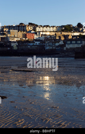 "St Ives" harbour and beach at sunset,Cornwall, England, "United Kingdom", "Great Britain" Foto Stock