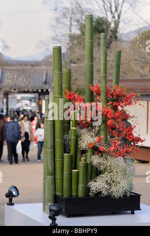 Ikebana scultura fatta di bambù nel Parco di Maruyama, Kyoto, Giappone, Asia Foto Stock