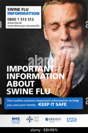 "Influenza suina" foglio illustrativo Foto Stock