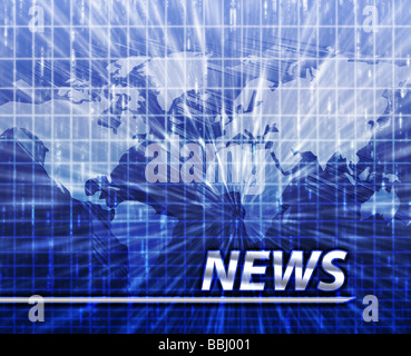 Ultime news newsflash splash screen illustrazione annuncio Foto Stock