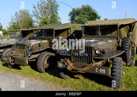 D giorno noi veicolo militare nei pressi di Arromanches Calvados Normandie Normandia Francia durante la seconda guerra mondiale Foto Stock