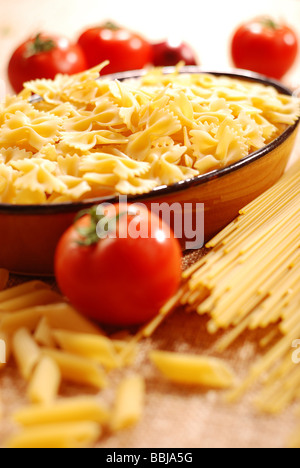 Un assortimento di pasta ancora vita Foto Stock