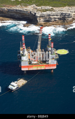 Piattaforma per Sydney di impianti di desalinazione Kurnell Sydney New South Wales AUSTRALIA antenna Foto Stock