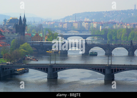 Prag Brücken von oben Praga ponti vista aerea 04 Foto Stock