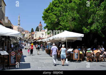 Sokratous Street, Città Vecchia, la città di Rodi, rodi, Dodecanneso, Grecia Foto Stock