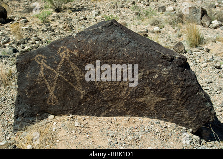 Stati Uniti New Mexico Albuquerque Petroglyph National Monument 4 stella pueblo iconografia legati alla guerra Foto Stock