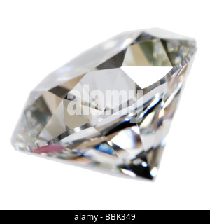 Taglio rotondo Diamante (lab-creato Cubic Zirconia) sul lato Foto Stock