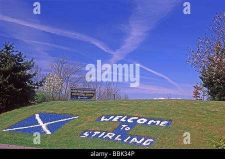 Vicino al sito di Bannockburn High flying getti creano un si intraversa nel cielo SCO 2490 Foto Stock