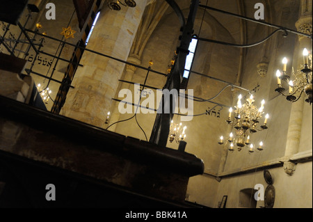 Vecchia Sinagoga (Staronova synagoga) interni di Praga Repubblica Ceca Foto Stock