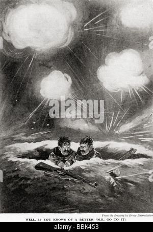 E se si è a conoscenza di una migliore funzionalità ole andare per esso .Dopo il tempo di guerra cartoon da Bruce Bairnsfather Foto Stock