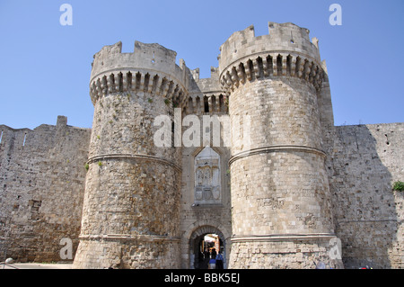 Agia Ekaterinis Gate, Città Vecchia, la città di Rodi, rodi, Dodecanneso, Grecia Foto Stock