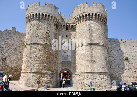 Agia Ekaterinis Gate, Città Vecchia, la città di Rodi, rodi, Dodecanneso, Grecia Foto Stock