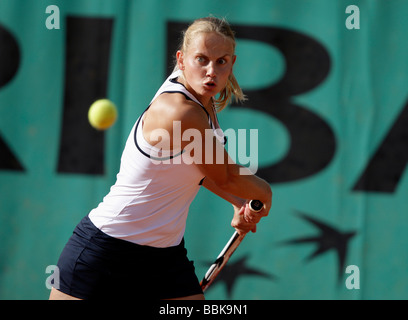 Giocatore di Tennis Jelena Dokic gioca scritto il ritorno al Roland Garros Foto Stock