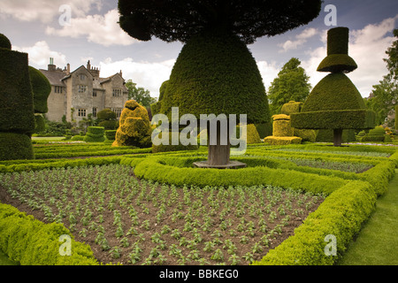 Levens Hall e i suoi famosi giardini topiaria da nel distretto del Lago Foto Stock