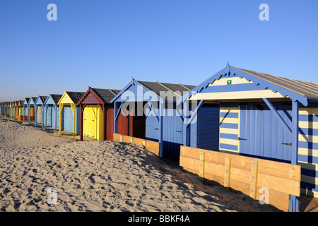 Cabine sulla spiaggia, a West Wittering, West Sussex Foto Stock