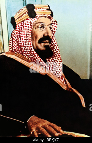 Arabia Saudita ritratto del Re Abdul Aziz Al-Saud primo monarca di Arabia Saudita Foto Stock