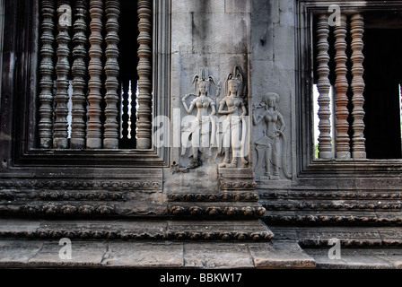 Il sollievo di Apsara-ballerini in Angkor Vat, Angkor, Seam Reap, Cambogia Foto Stock