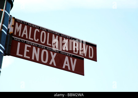 Malcolm X Boulevard, Lenox Avenue, New York Foto Stock