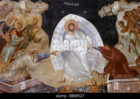 Affresco del Cristo ultima sentenza, Kariye Camii (Chiesa di San Salvatore in Chora c.11-14C), İstanbul, Turchia 690612 026 Foto Stock