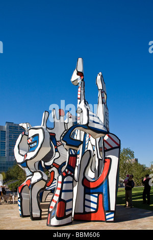 Houston, TX: la colorata scultura monumento Au Fantome da Jean Dubuffet nel rilevamento di verde, downtown il più recente parco. Foto Stock